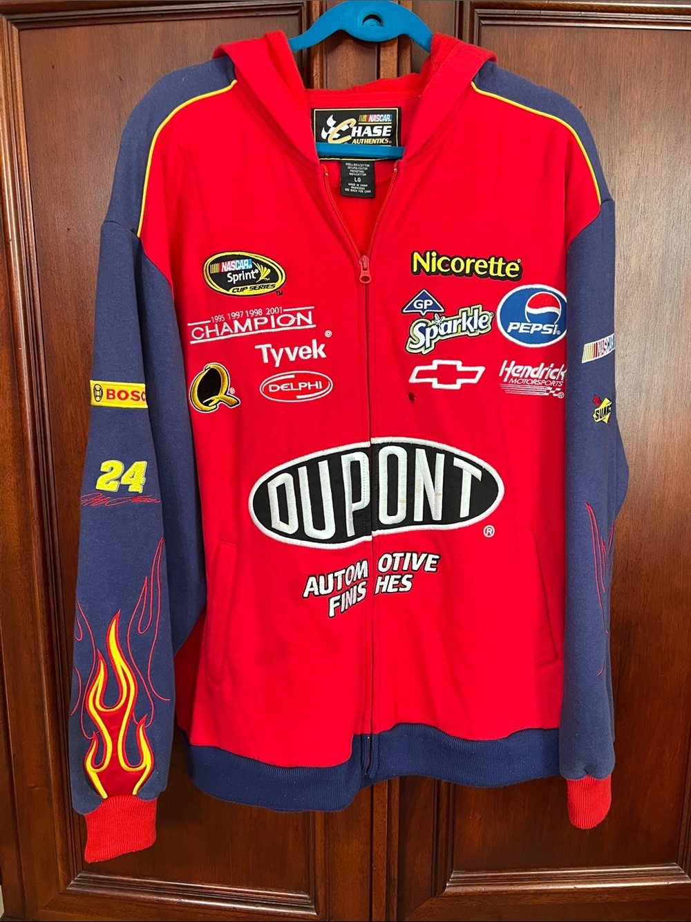 Chase Authentic DuPont Racing Sponsor Hoodie Jeff Gordon Size L
